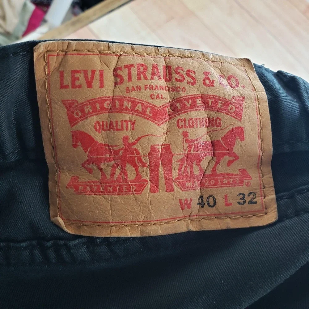 Levi's Pants Mens 40x32 Black Carpenter Straight Stretch Canvas Workwear Adult‎